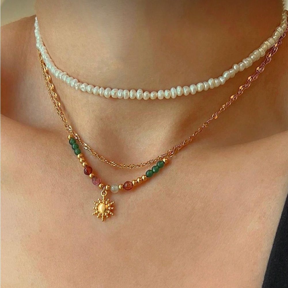 Boho sun Necklace Q640